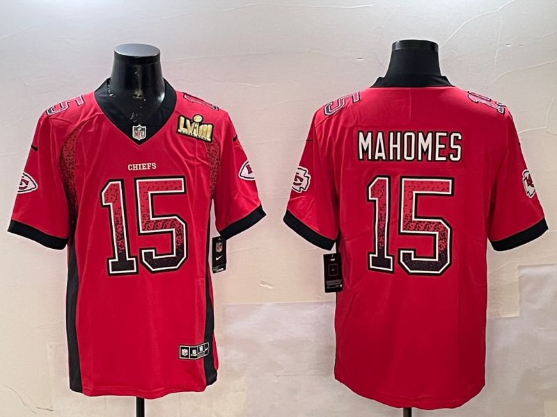 Men Kansas City Chiefs #15 Mahomes Red 2025 Nike Drift Fashion Color Rush Limited NFL Jersey style 2